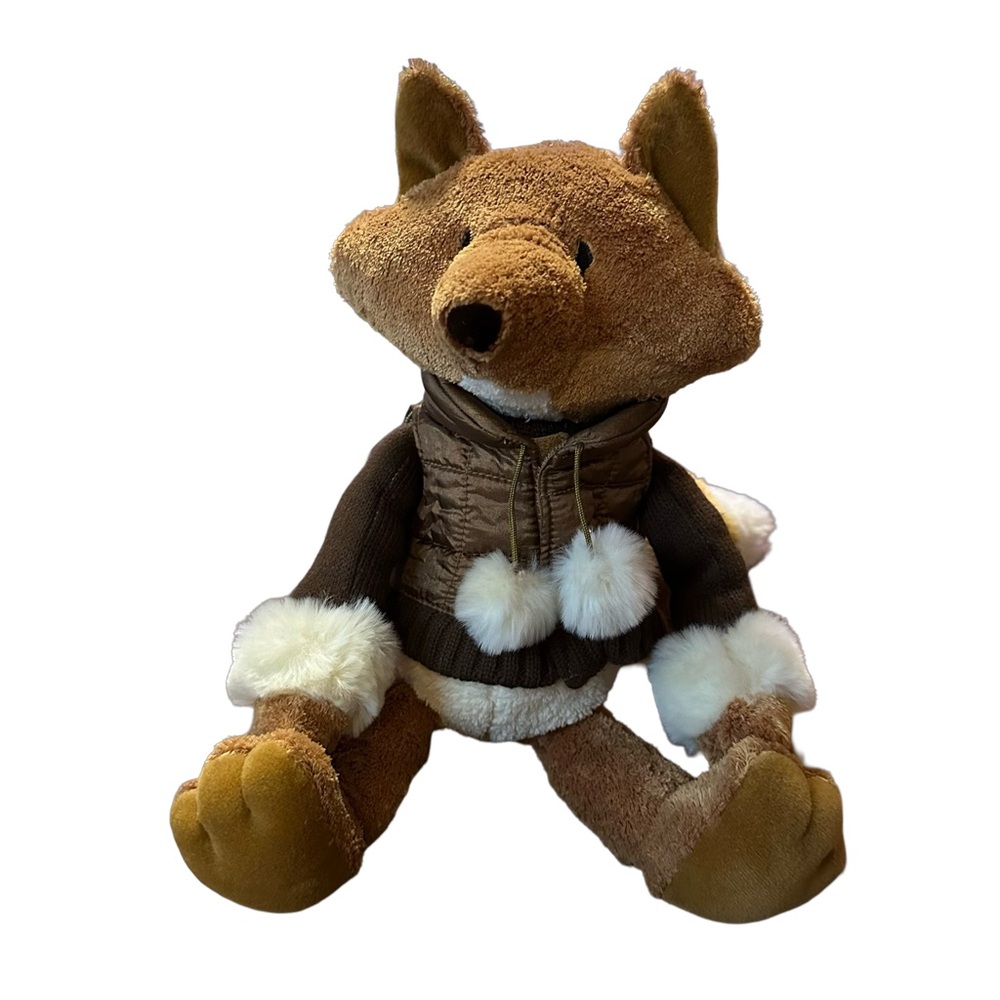 Bath & Body Works Hickory Fox Faux Fur Trim Winter Soft Plush Stuffed Animal 12”
